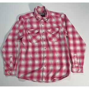 Dixxon Flannel Men's S The Ribbon Pink Pearl Snap Breast Cancer Awareness Shirt
